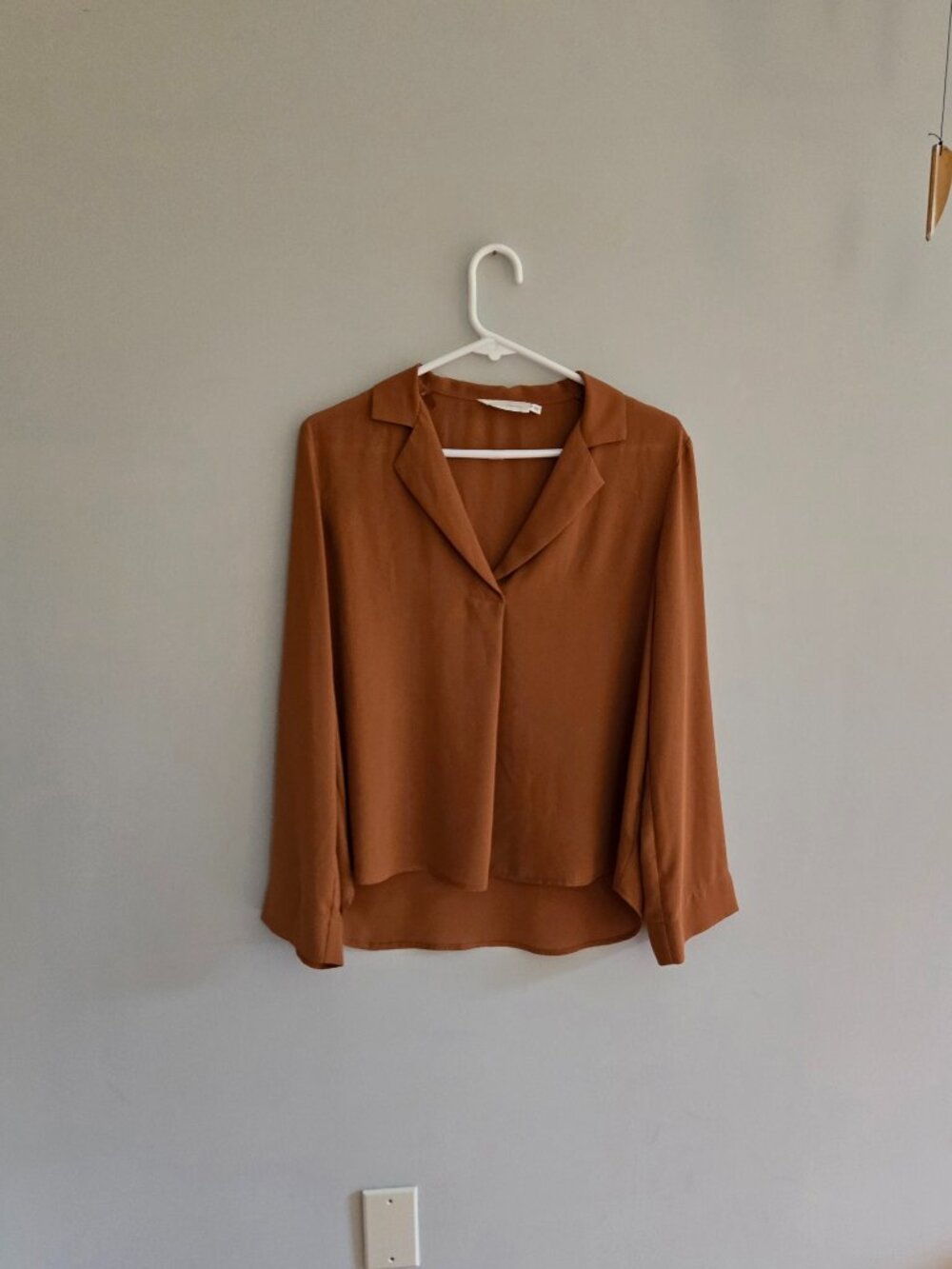 All in Favor Rust Long Sleeve Blouse Size S